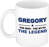 Bellatio Decorations naam cadeau mok - Gregory - man myth legend - koffiemok - 300 ml - collega - vaderdag