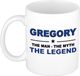 Bellatio Decorations naam cadeau mok - Gregory - man myth legend - koffiemok - 300 ml - collega - vaderdag