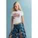 Desigual jupe portefeuille en jean avec patchs bleu