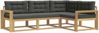 vidaXL - Hoek loungeset - Polyester - Wit en antracietkleurig