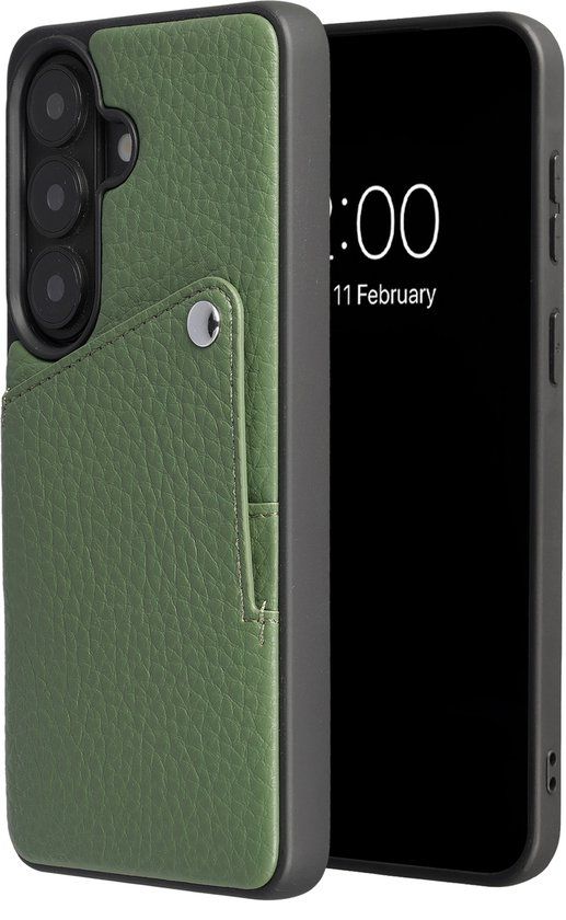 Selencia Hoesje - Geschikt voor Samsung Galaxy S26 Plus - Backcover met Pashouder - Sage Green