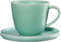 ASA Selection coppa koffiekop met schotel, mok, porselein, 250 ml, Minto / Groen