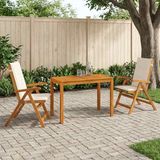 vidaXL 3-delige tuinset Naturel Massief Acacia Hout