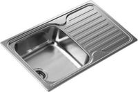 Teka Spoelbak met Enkele Spoelbak en Afvoer SF 10119013 RVS Rechthoek 86x50x19cm