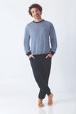 Hajo Klima-light heren pyjama blauw/marine - Maat 50