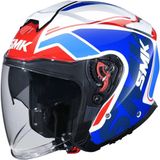 SMK GTJ Tourer Jethelm - Wit/Blauw/Rood - Maat L
