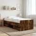 vidaXL Bedframe met lade met hoofdeinde Gerookt eiken Bewerkt hout