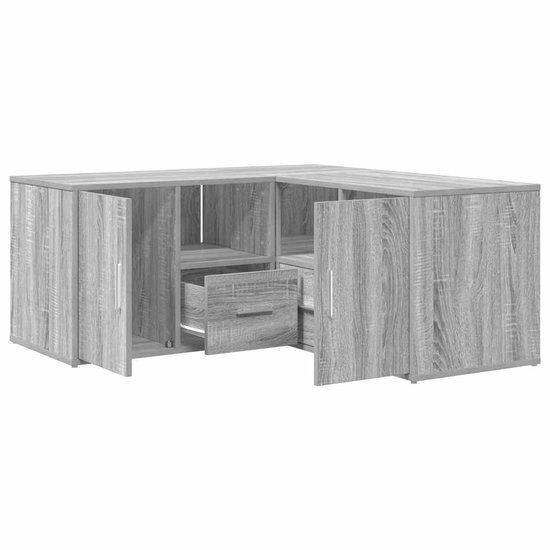 vidaXL Hoekkast 160x40x45 cm bewerkt hout grijs sonoma eikenkleurig