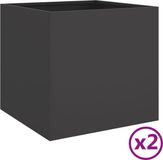 vidaXL Plantenbakken 2 stuks 49x47x46 cm staal zwart