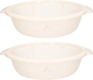Plasticforte Keuken vergiet/zeef - 2x - kunststof - Dia 31 cm x Hoogte 9.5 cm - ivoor wit