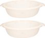 Plasticforte Keuken vergiet/zeef - 2x - kunststof - Dia 31 cm x Hoogte 9.5 cm - ivoor wit