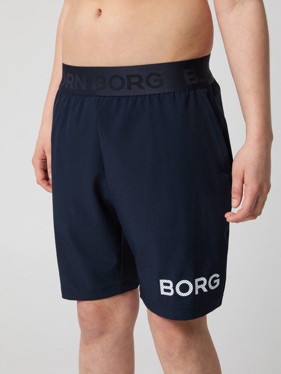 Björn Borg Sportbroek Kort Kinderen Jongens - Gerecycled Polyester - Donkerblauw - Maat 158/164