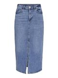 Vila VIJAF HW MIDI DENIM SKIRT-NOOS Kniehoogte Rok Vrouwen Medium Blue Denim/WASH MBD-011 Katoen/Elastaan High Waist
