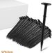 Hong Kong Baijing Technology Limited 200 pièces piquet de sol, piquet de gazon artificiel, piquet de toile de paillage 16 cm de long, noir