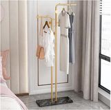 Luxaliving Staande Kapstok met Marmeren Voet – 5 Haken – Goud/Zwart – Moderne Garderobe Kapstok – Hal / Entree / Slaapkamer – 170 cm