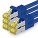 1aTTack.de Cat.7 netwerkkabel 0,25 m blauw 5 stuks Cat7 Ethernetkabel netwerk LAN-kabel onbewerkte kabel 10 Gb/s SFTP PIMF LSZH set patchkabel met RJ45-connector Cat.6a