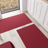 PETTI Artigiani Italiani - Keukentapijt, keukenloper, wasbaar, antislip, keukenloper, effen, 52 x 480 cm, bordeaux, 100% Made in Italy