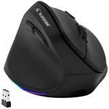 Bluestork - Ergonomische en verticale draadloze muis voor linkshandigen, Bluetooth of USB-ontvanger, 800-2400 DPI, 6 knoppen, RGB led, muissyndroom preventie - PC/Mac/iPad/tablet - links