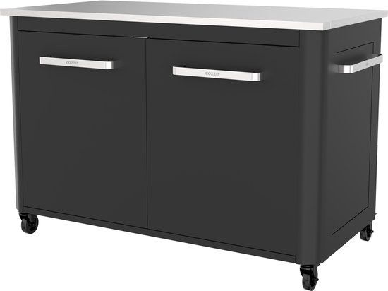 Cozze® Outdoor Kitchen - Buitenkeuken BBQ Station - Verrijdbaar - Opklapbare Zijtafels - Met Opbergruimte