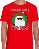 Bellatio Decorations Shoppartners Bv Fout Kerst t-shirt - cool santa / kerstman - Ask your mom if I am real - rood voor heren - kerstkleding / kerst outfit M