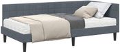 vidaXL Hoekbedframe met Matras Donkergrijs Fluweel 100 x 200 cm