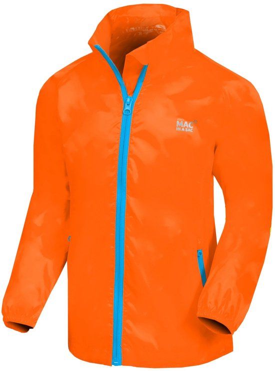 Mac in a Sac - Regenjas voor kinderen - Junior - Neon oranje - maat M