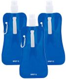 Merkloos / Sans marque Makito Western Europe (mkto) Opvouwbare Waterfles - Blauw - Kunststof - 400 ml - 6 Stuks