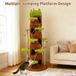 Arbre à chat moderne - Tour d'escalade d'intérieur - 187 cm de haut - Plusieurs étages, 5 niveaux - Poteaux à gratter en sisal - Plateforme avec couronne - Vert-brun