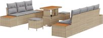 vidaXL Tuinbank Set Beige Polyrattan