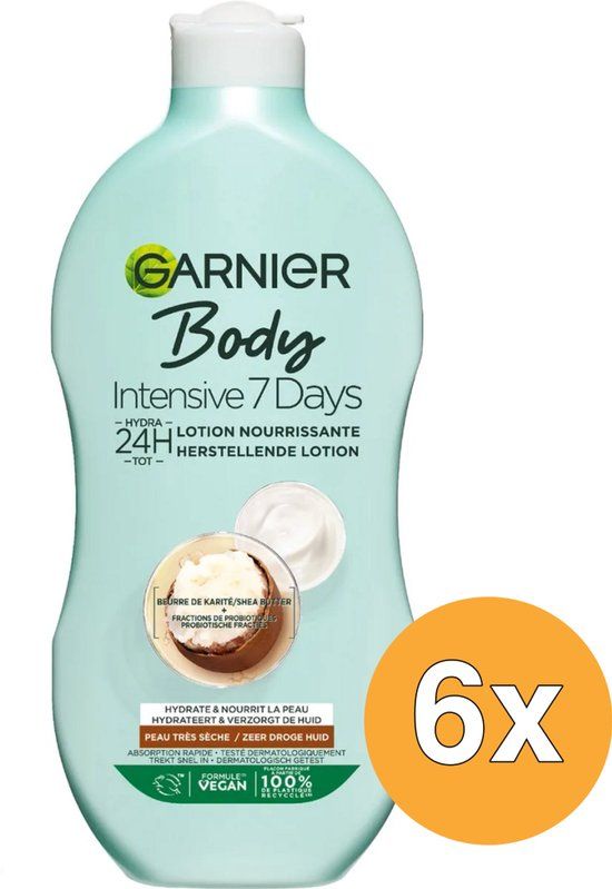 Garnier Body Lotion Intense 7 Days Shea Butter - 6 x 400ml