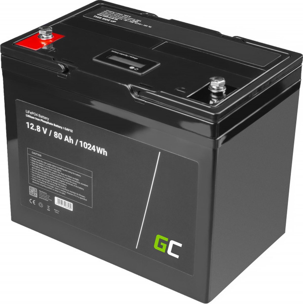 GREEN CELL LiFePO4 12.8V 80Ah 1024Wh accu voor zonnepanelen en campers