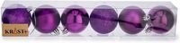 Krist+ kerstballen - 6x st - paars - kunststof - 6 cm