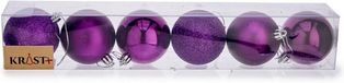 Krist kerstballen - 6x st - paars - kunststof - 6 cm