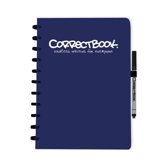 Correctbook Original Midnight Blue A4 Erasable Notebook - White - 40 Pages