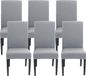 Goodivery Housse de chaise élégante et universelle extensible, lot de 6 - Gris