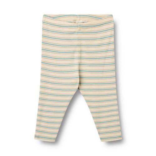 Wheat gestreepte legging beige/blauw