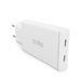 Sbs TETRGAN2C70SLIM oplader voor mobiele apparatuur Mobiele telefoon, Laptop, Tablet Wit USB Snel opladen Buiten