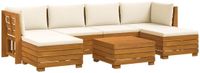 vidaXL - 7-delige buitenbankset - Massief Acacia Hout - Bruin