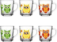 Glasmark KROSNO 220ml Set van 6 Kinderglazen met Uilmotief