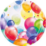 Amscan kartonnen feestbord 23cm ballonnen, 8 stuks