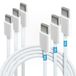 Waytex 3-pack USB C-kabel snel opladen 60W nylon gevlochten wit - 2 kabels 1 m + 1 kabel 2 m