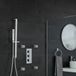 Kubix Ensemble de douche encastré 2 voies thermostatique barre de glissement douches latérales chrome