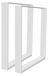Deux pieds en acier pour plateau de table - Pieds de meuble / Support de table - Acier profilé - 60 x 72 cm - Convient aux bureaux et tables - Blanc