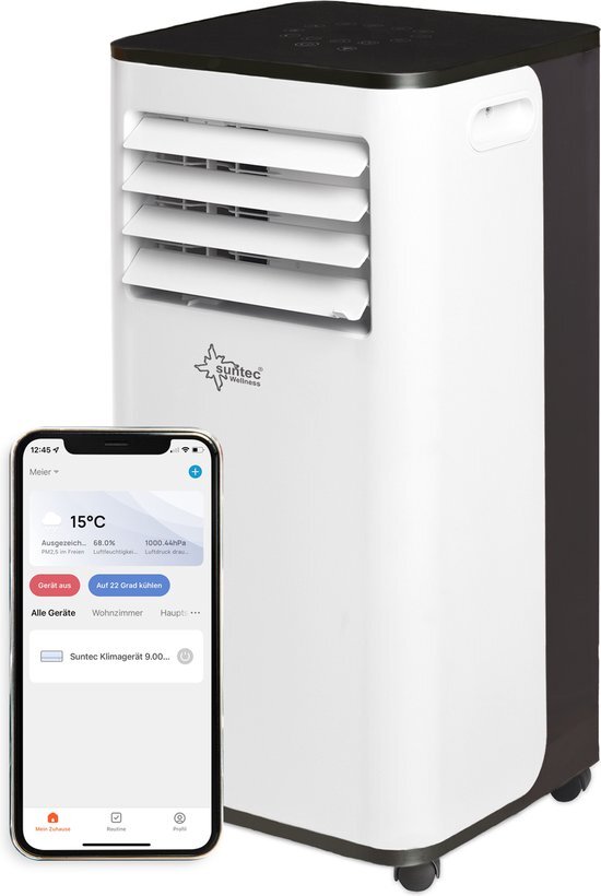 Suntec Wellness SUNTEC mobiele lokale airconditioner CoolFixx 2.6 Eco R290 | airco voor ruimten tot 34 m² | luchtafvoerslang | koeler & ontvochtiger met ecologisch koelmiddel R290 | 9.000 BTU/h | voor huis & kantoor