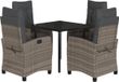 vidaXL 5-delige tuinset met kussens, polyrattan, grijs