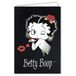 BETTY BOOP Kaart, officiële licentie, portret, glanzende kleur, kussen, roze hart, rood, pin-up, open kaart, wit, 23 x 17 cm, met witte envelop, 12 x 17,5 cm, voor verjaardag, vertrek, pensioen, feest