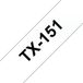Brother TX-151 Labelprinter Tape Zwart op Transparant 24mm x 15.4m