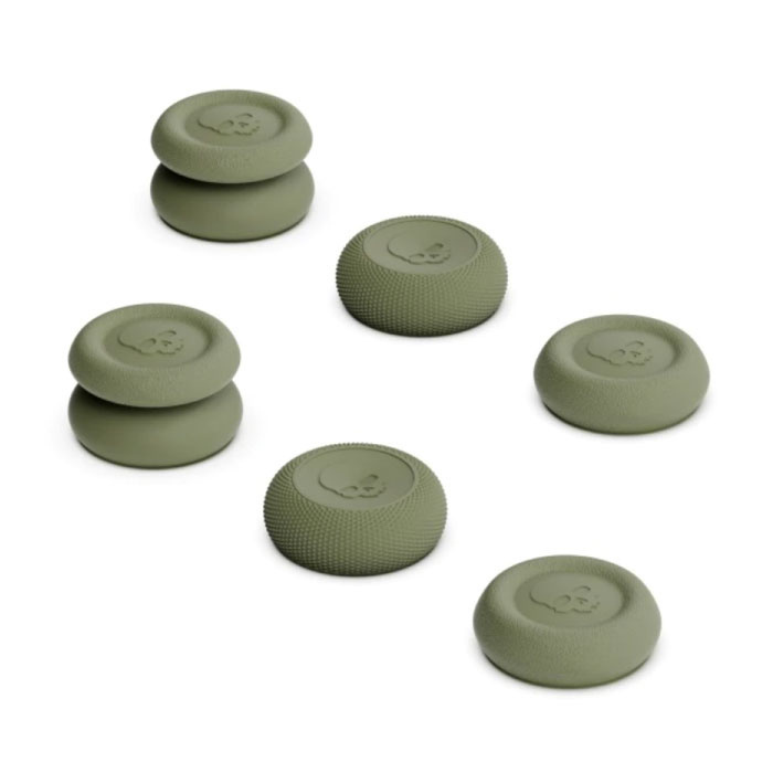 Skull & Co 6 Thumb Grips voor PlayStation 4 en 5 - Antislip Controller Caps PS4/PS5 - Khaki