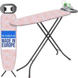 KADAX Strijkplank, 110 x 30 cm strijkoppervlak, ruimtebesparend en inklapbaar, strijkplank met antislip voeten en verstelbare hoogte, eenvoudig op te bergen, ideaal voor kast of bergruimte, made in EU