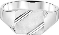 Lucardi Heren Zegelring mat/glans - Ring - Echt Zilver - Zilverkleurig